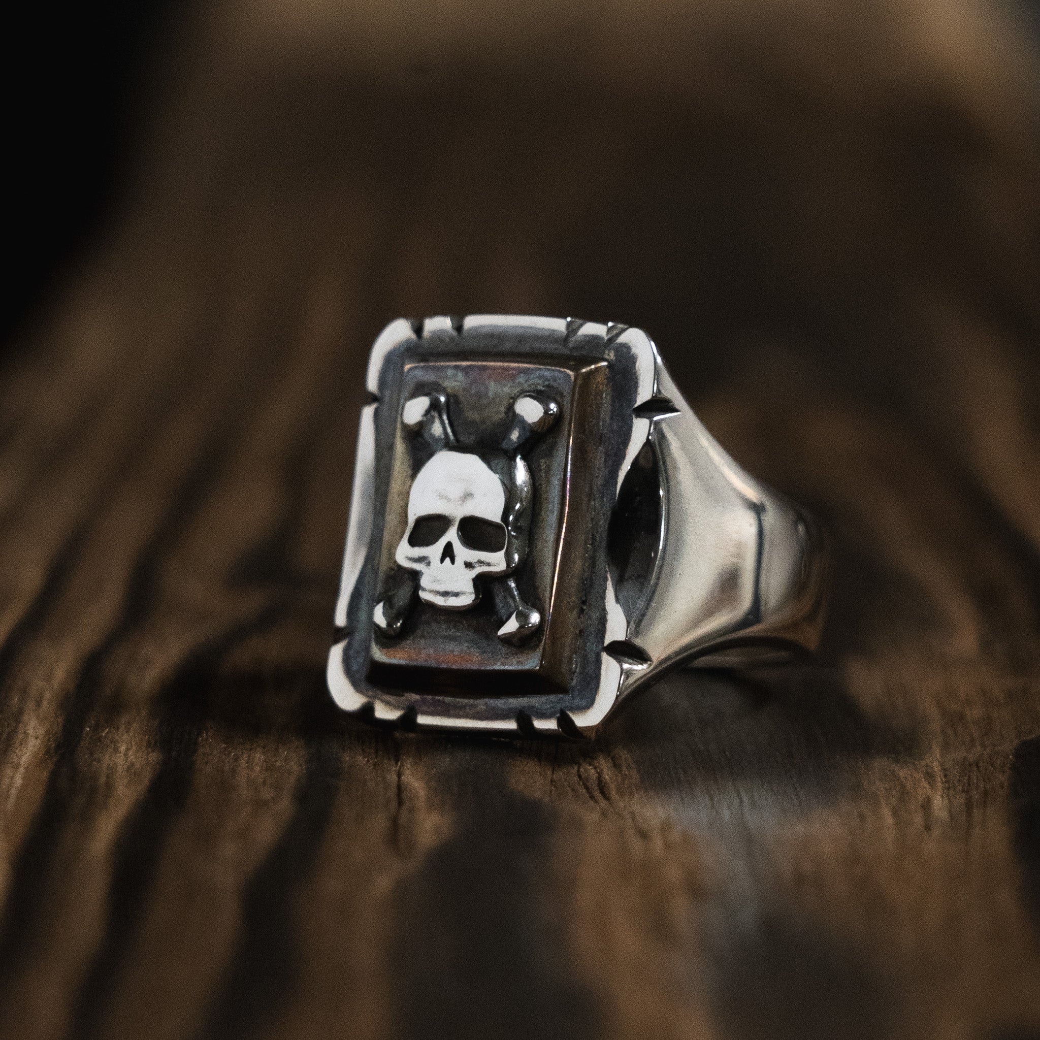 Skull and Bones Biker Ring