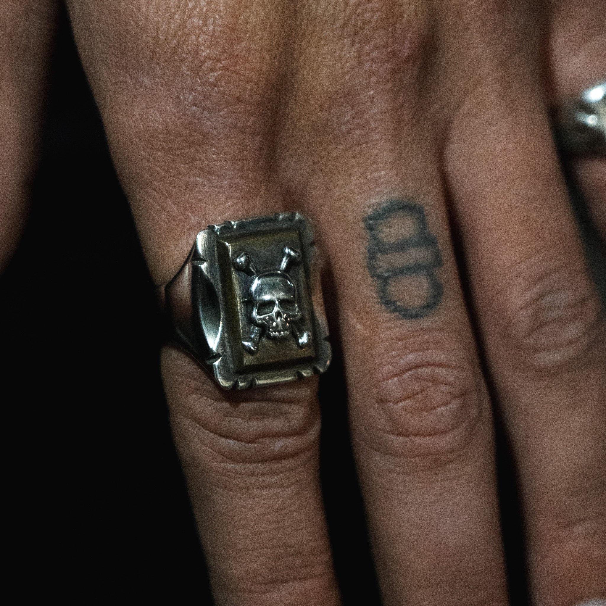 Skull and Bones Biker Ring